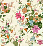 花卉图案背景色彩缤纷