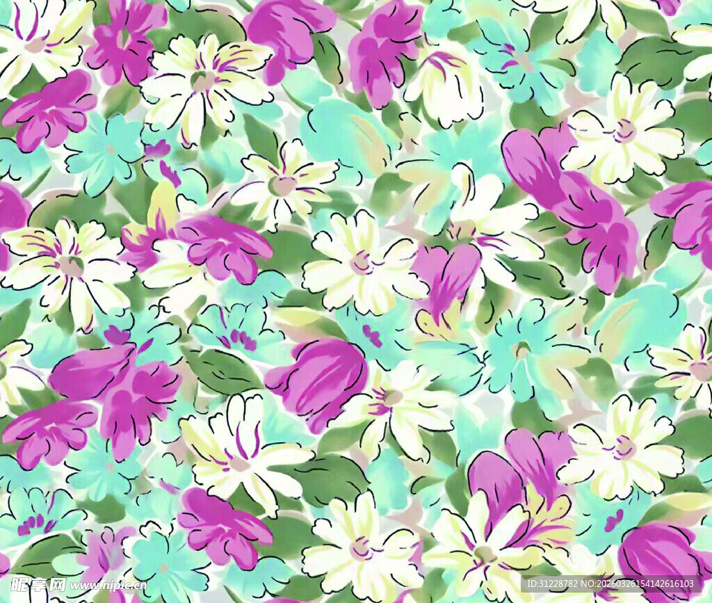 清新花卉图案背景