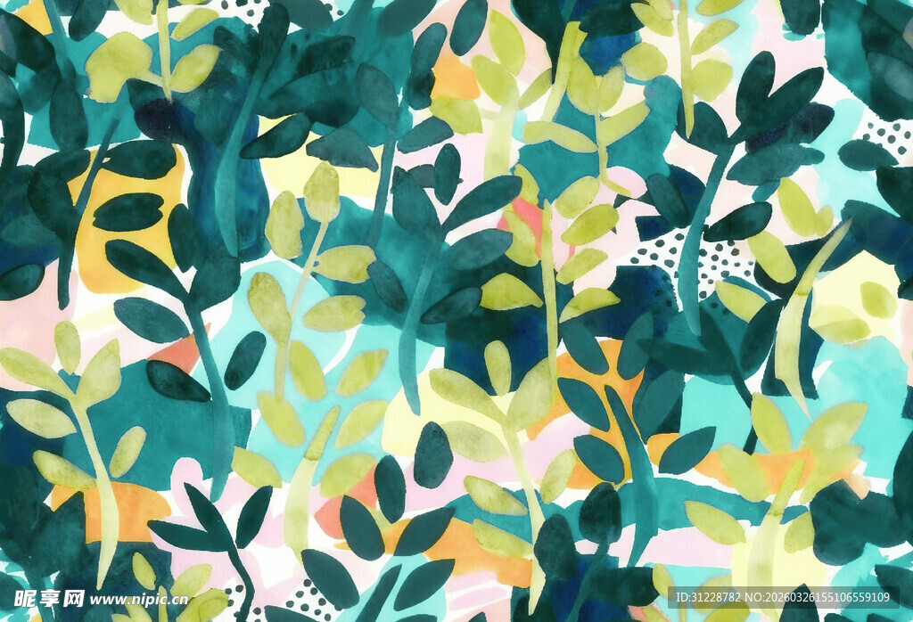 清新植物花卉图案背景