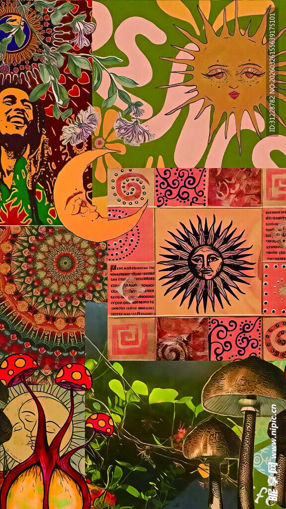 多彩民族风图案艺术作品