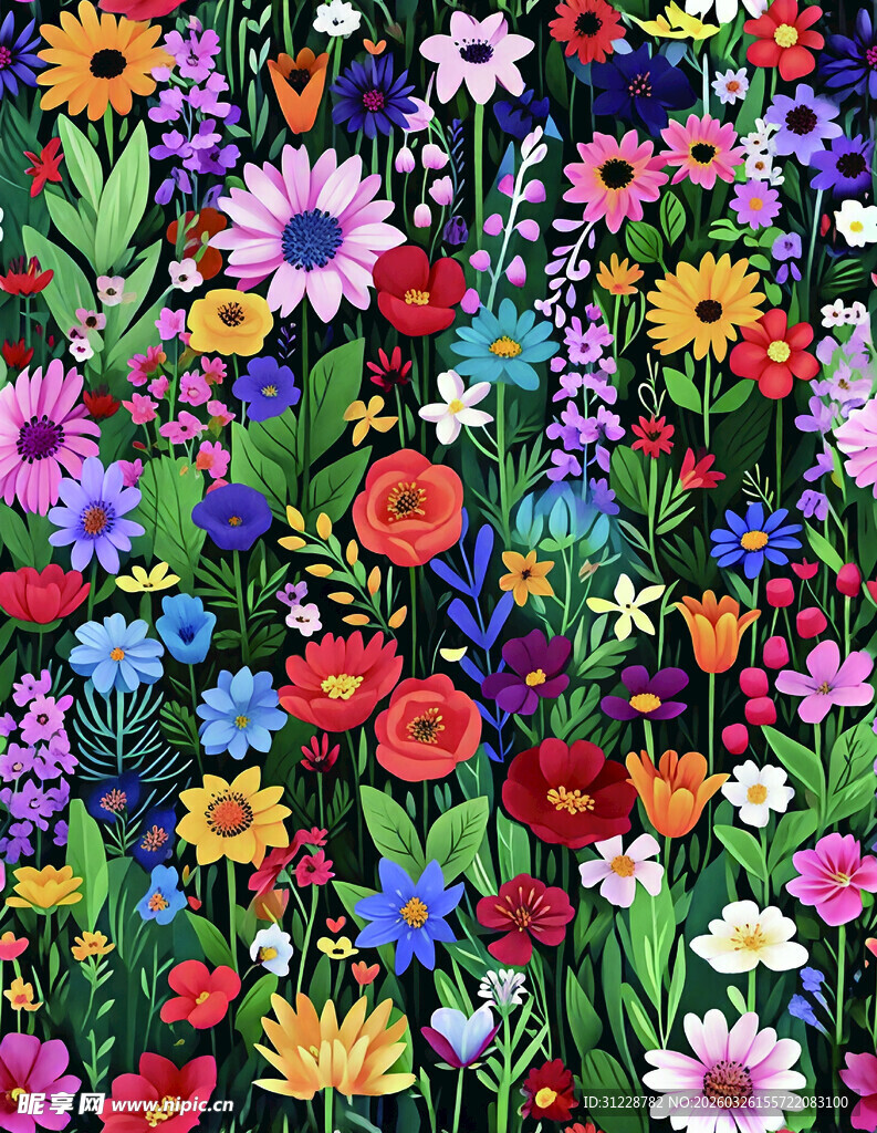 缤纷多彩的花卉图案世界