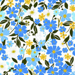 蓝黄花卉图案背景