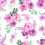 粉色花卉水彩图案