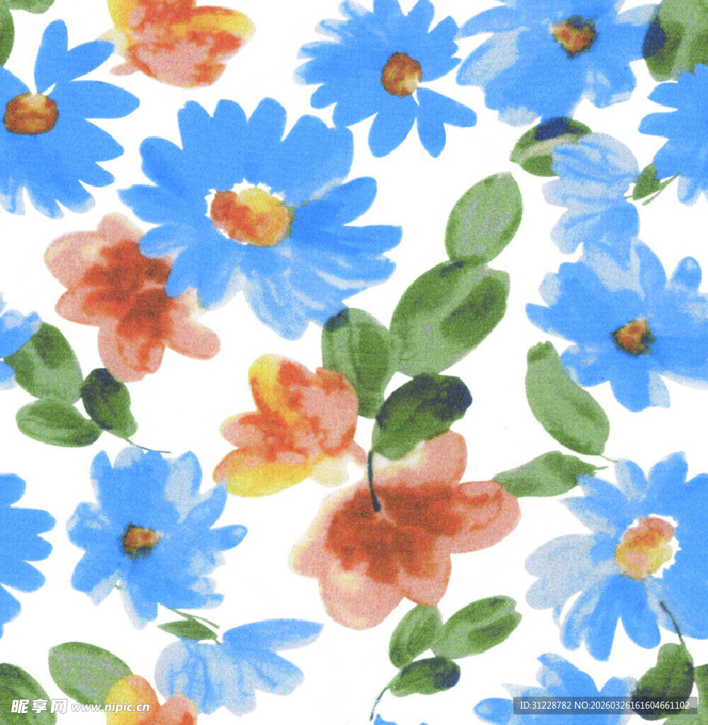 水彩花卉图案清新烂漫
