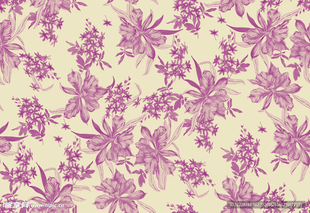 淡紫色花卉图案背景