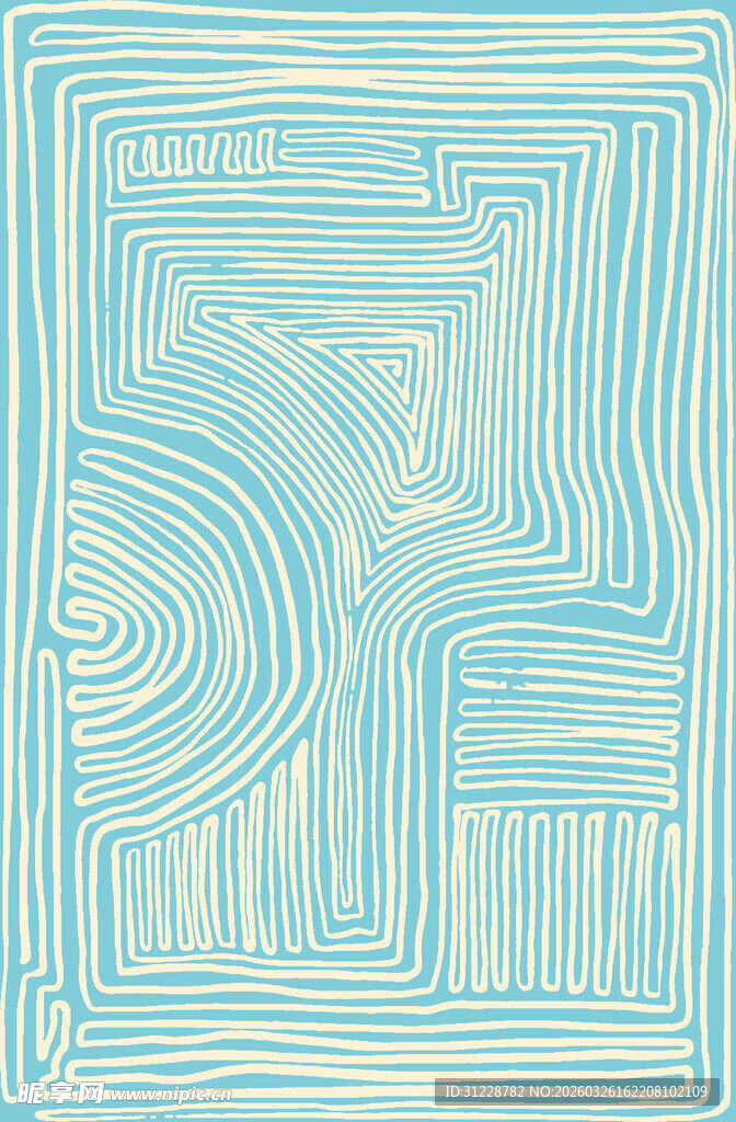 蓝白色抽象线条几何图案