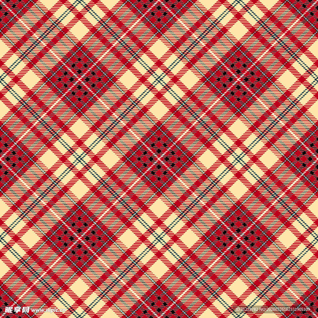 复古格子花纹图案