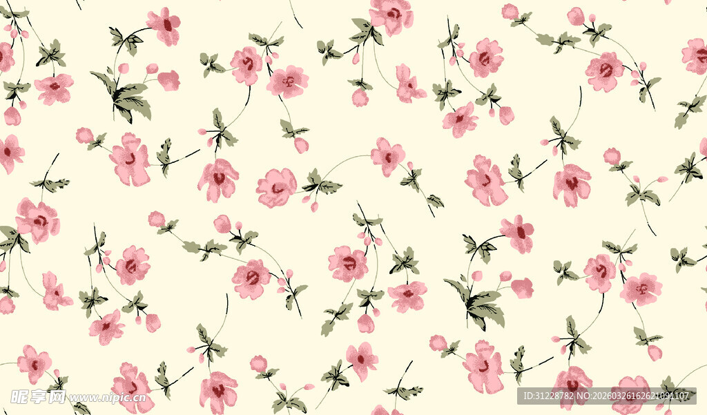 粉色碎花图案背景