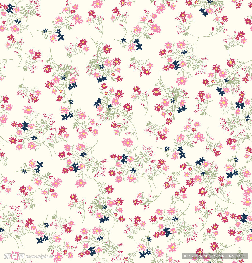 粉色碎花图案背景纹理