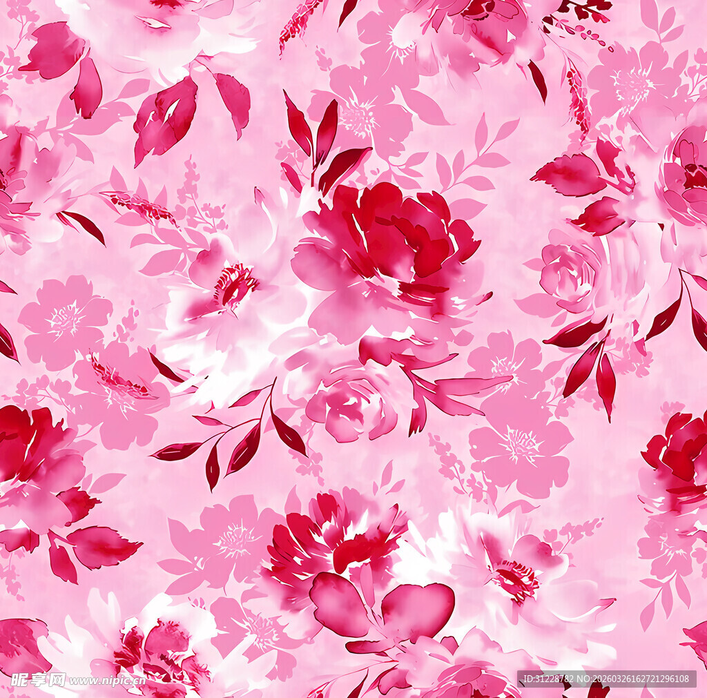 粉色花卉图案背景纹理
