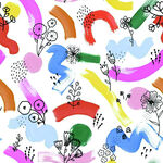 多彩手绘图案背景素材