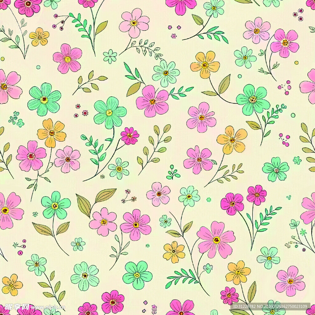 清新碎花图案背景