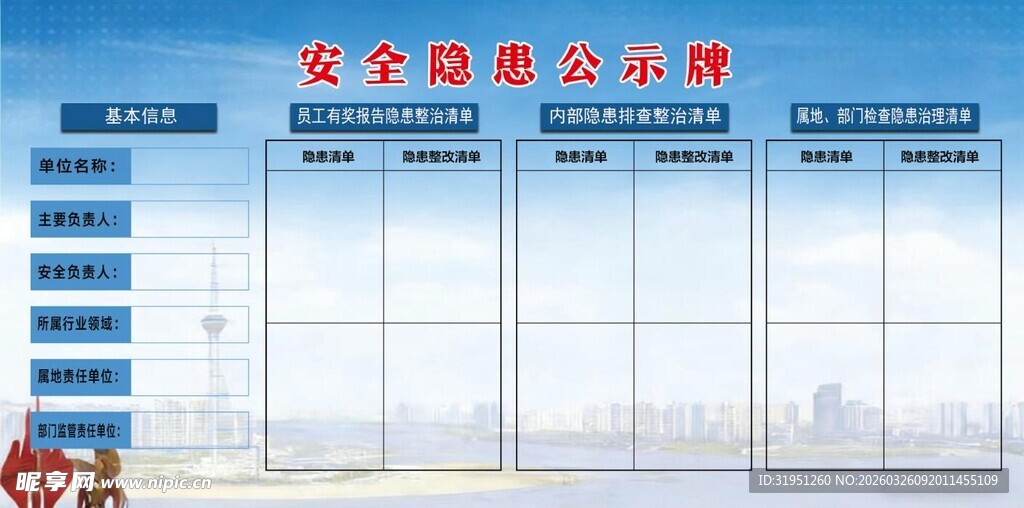 安全隐患公示牌