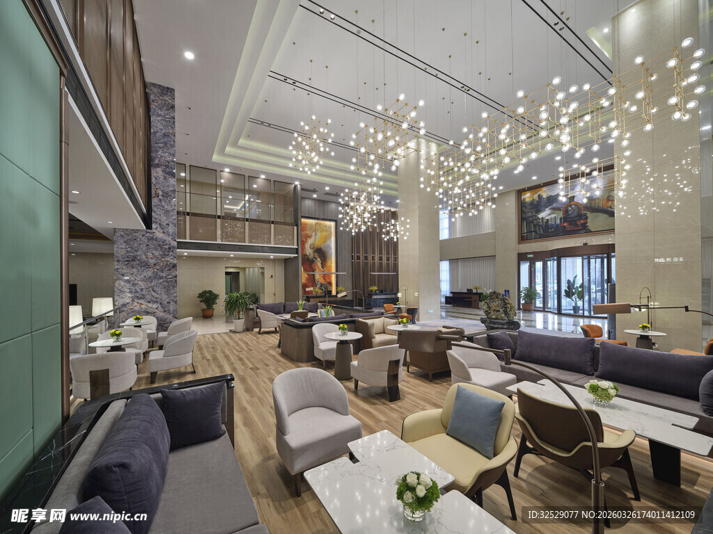 现代风豪华酒店大堂空间