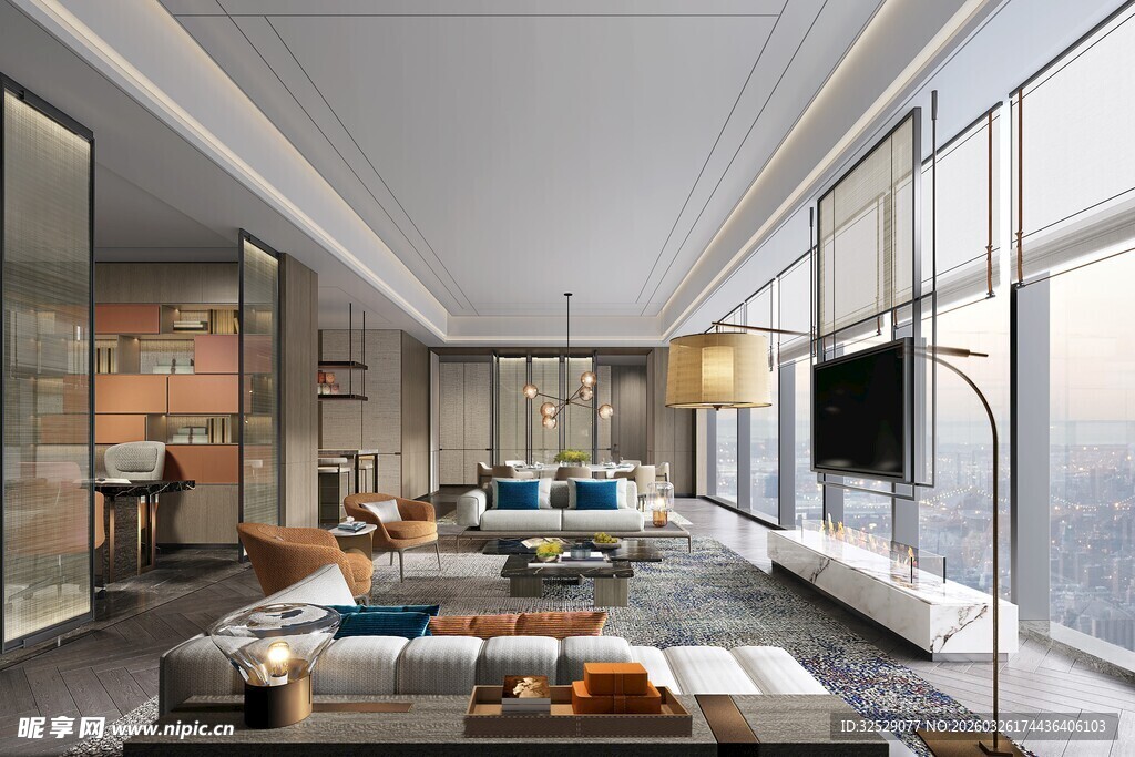 现代简约风豪华客厅空间