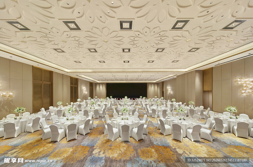 豪华大气的宴会大厅布置