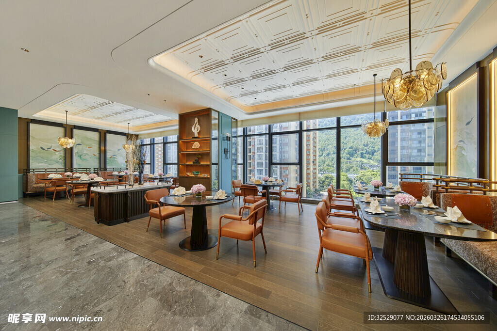 豪华现代风格餐厅室内景观