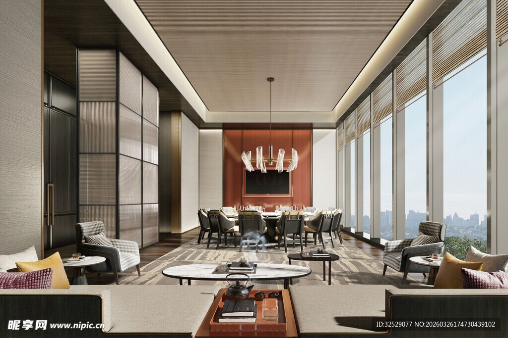 现代豪华会议室场景