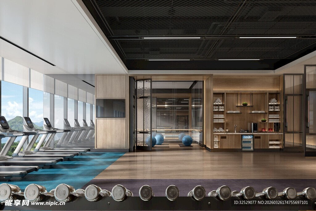 现代时尚健身房内部空间