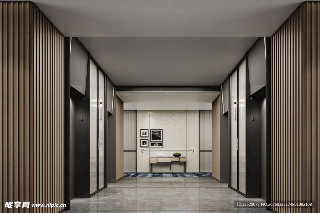 现代简约风格电梯等候区