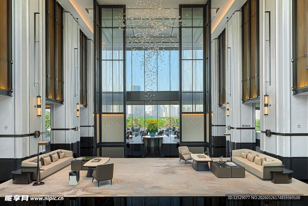 现代大气的豪华大厅空间