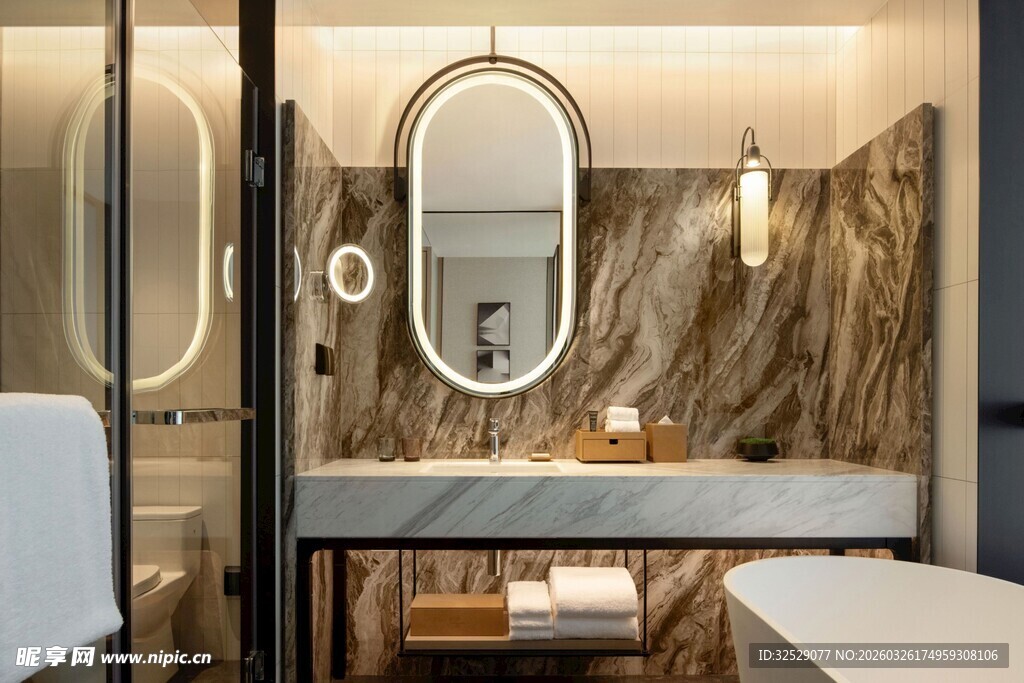 现代简约风浴室洗手台设计