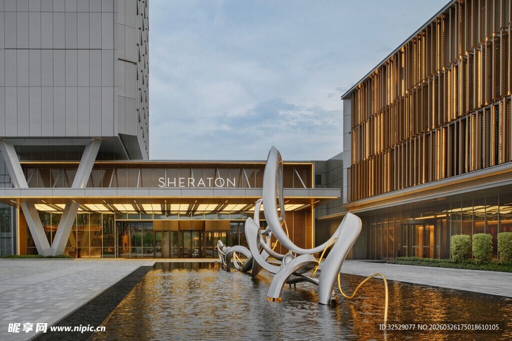 现代建筑水景艺术景观