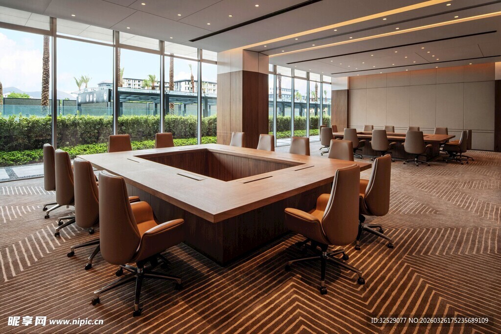 现代宽敞会议室场景