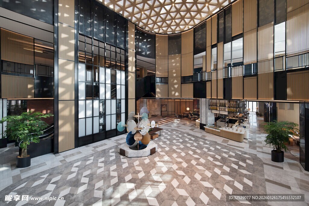 现代大气的室内大厅空间