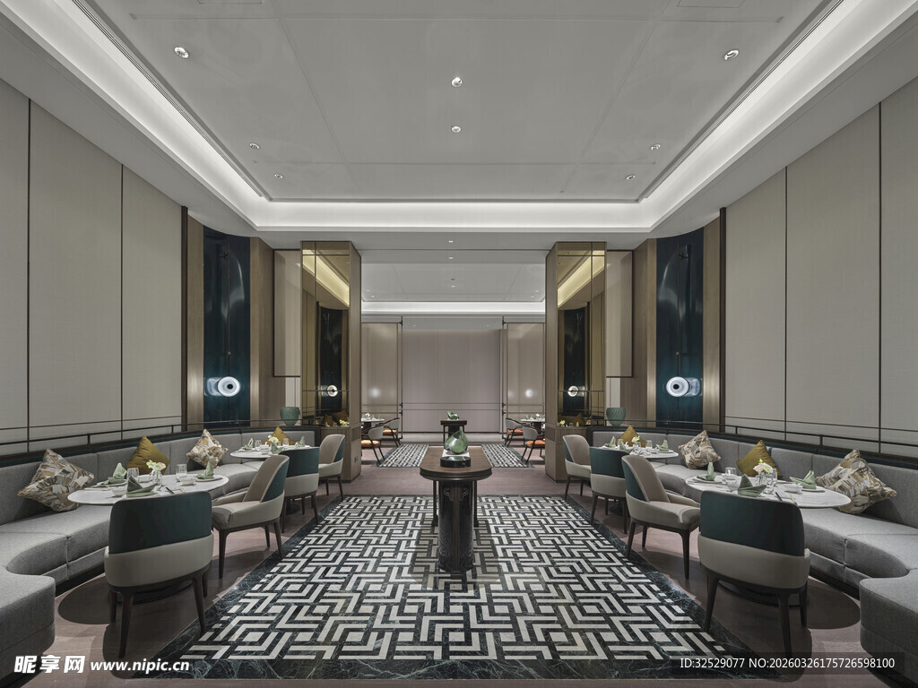 豪华大气的现代餐厅空间