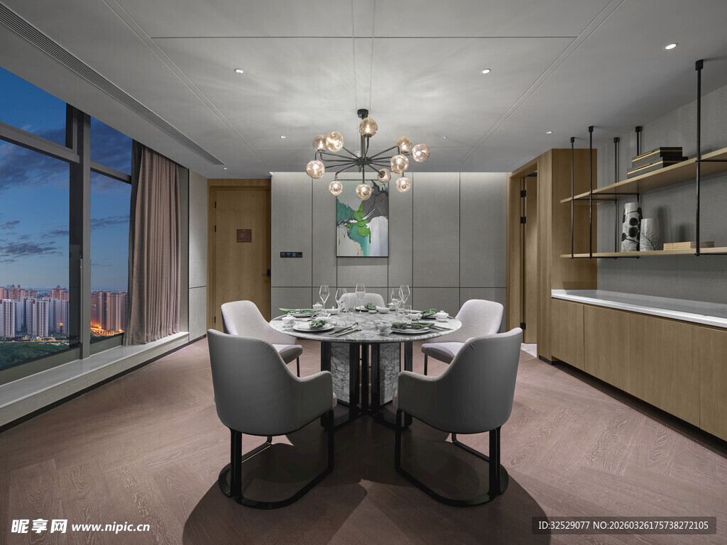 现代奢华餐厅室内景观