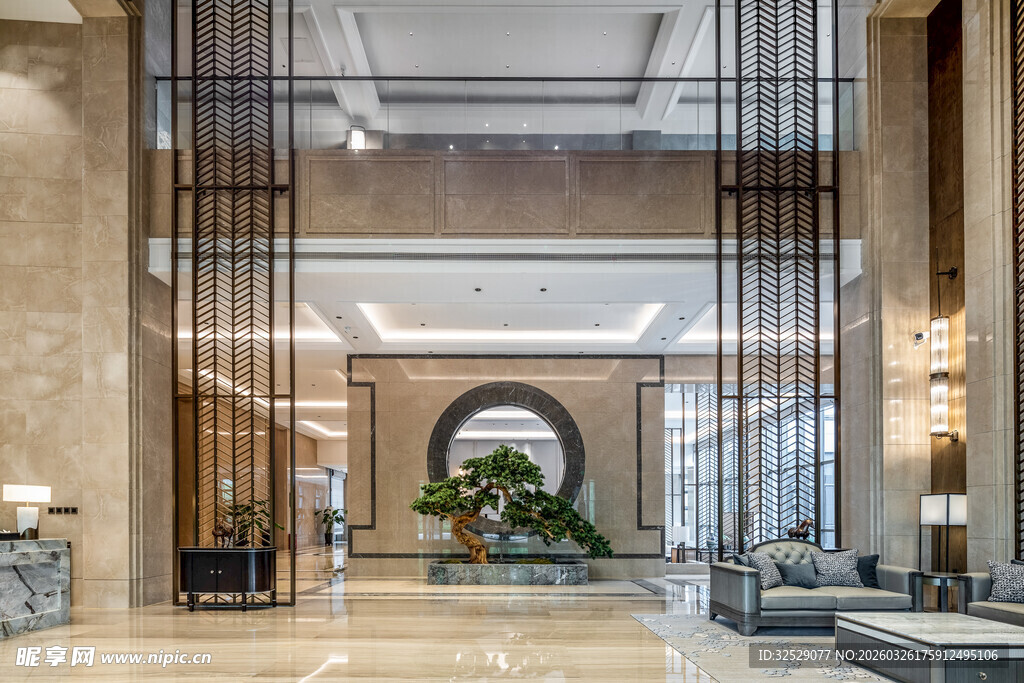 现代大气的豪华大厅空间