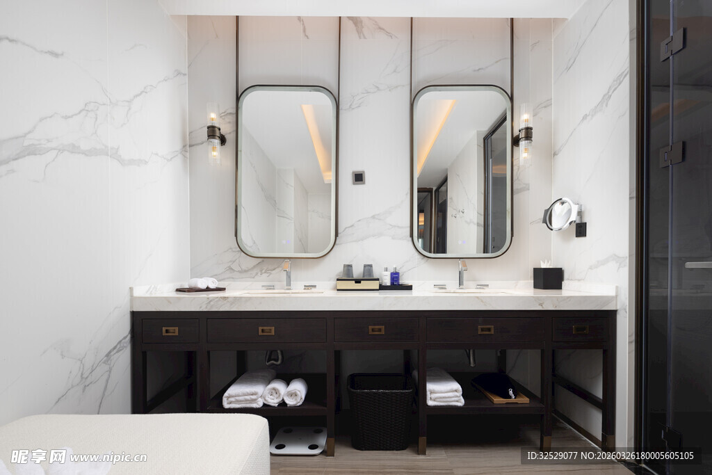 现代简约风大理石浴室柜