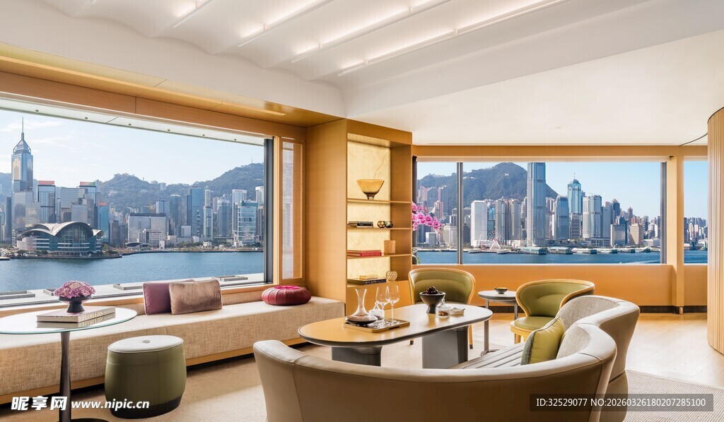 奢华都市景观客厅