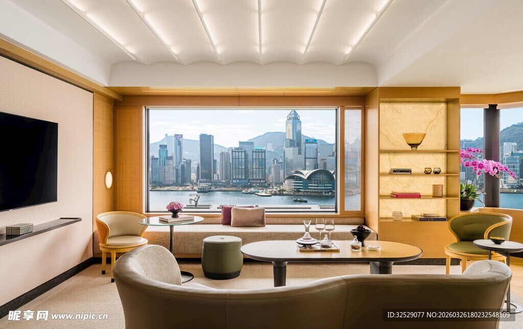 现代奢华客厅室内全景