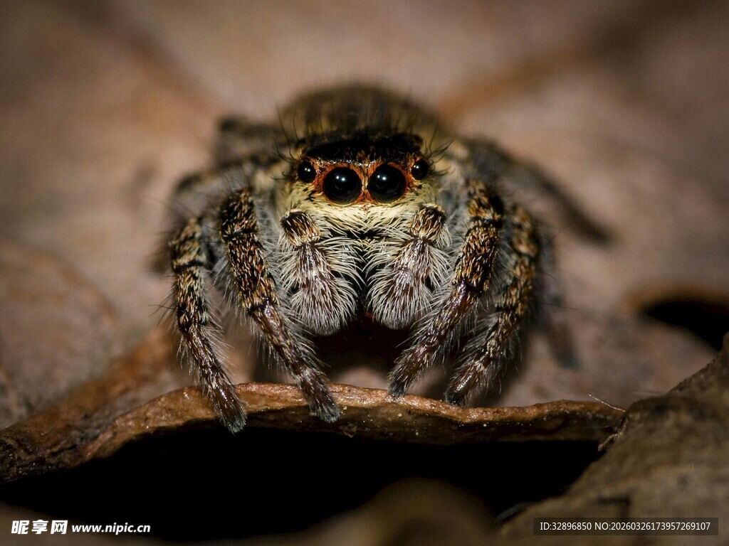 微距下的跳跃蜘蛛