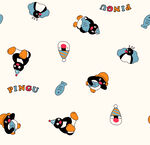 卡通企鹅图案无缝背景