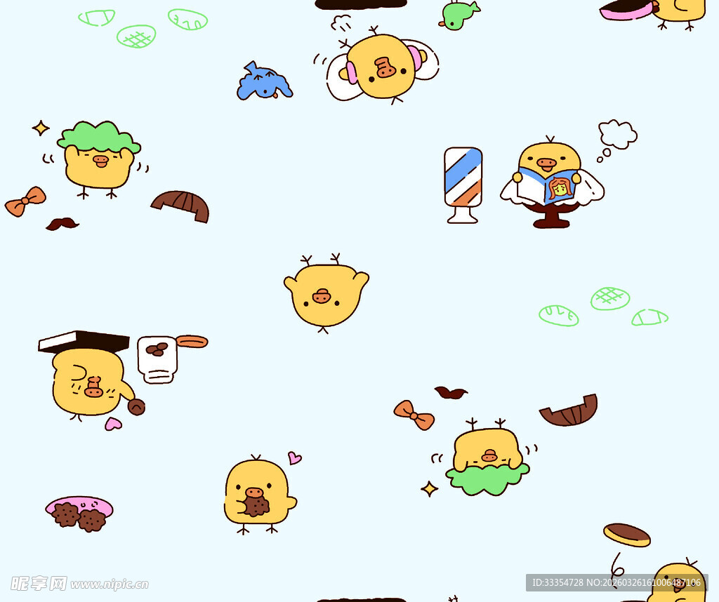 卡通食物图案背景设计