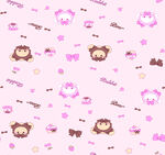 可爱卡通动物花卉图案背景