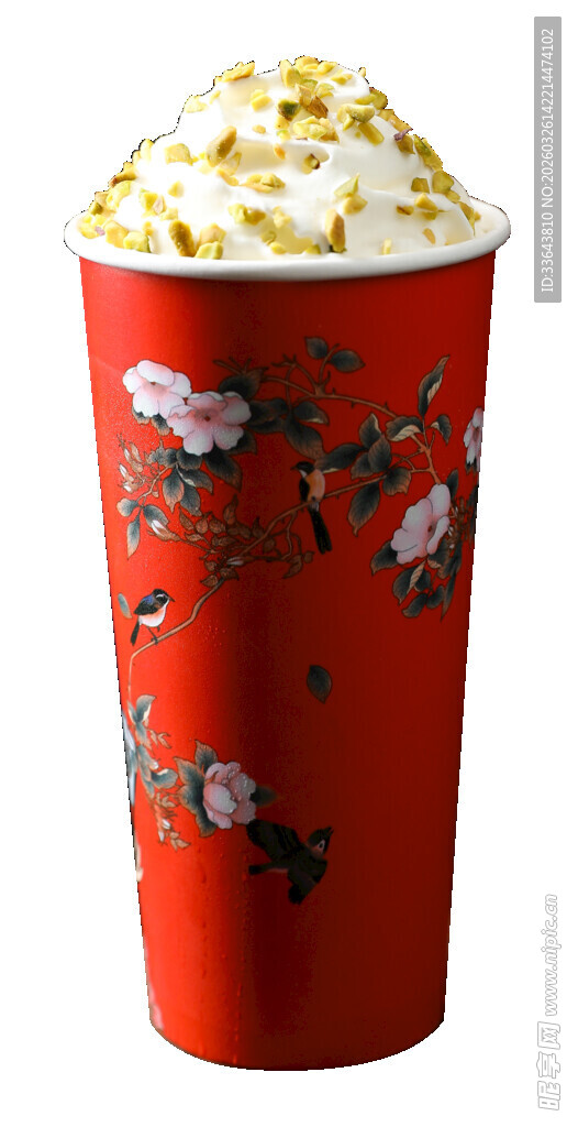 红色花卉图案 奶油顶 雪顶