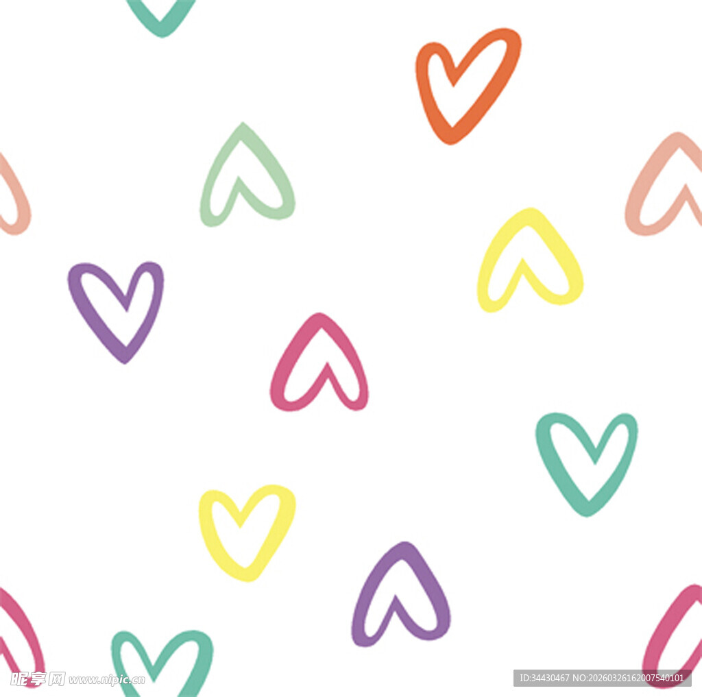 多彩爱心图案背景