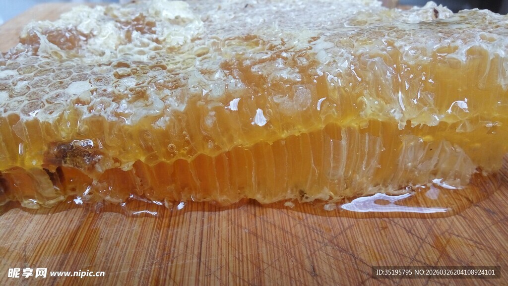 天然蜂巢蜜特写