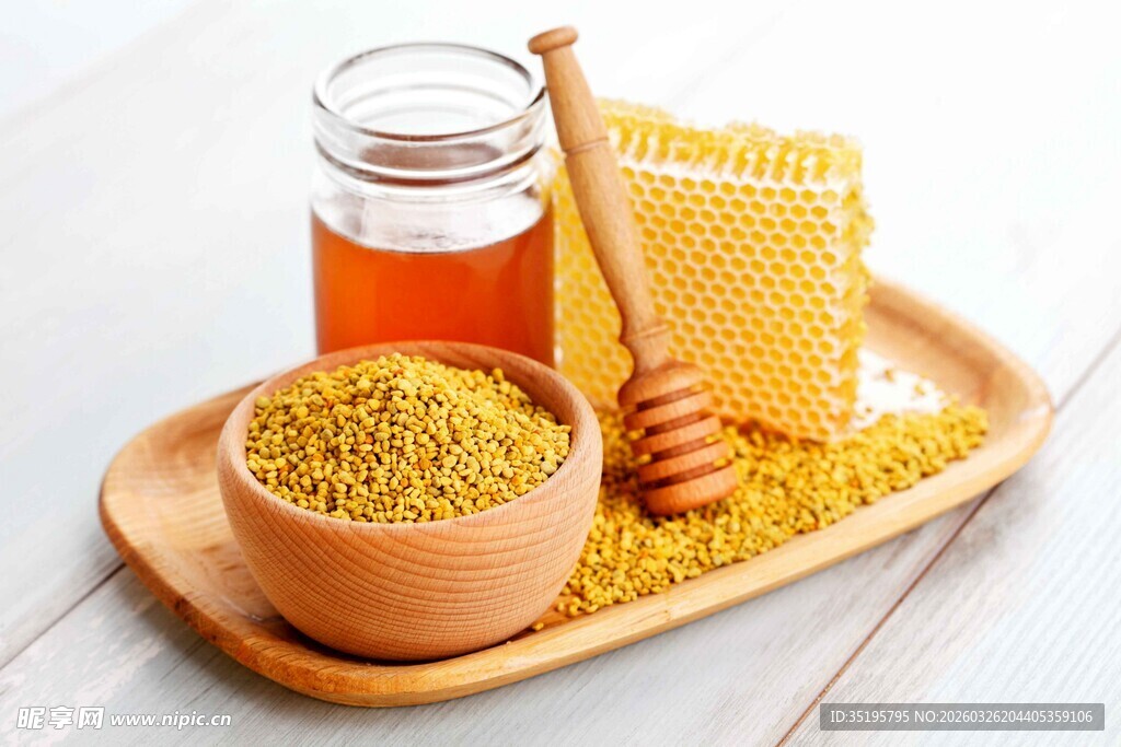 蜂蜜与花粉的天然组合