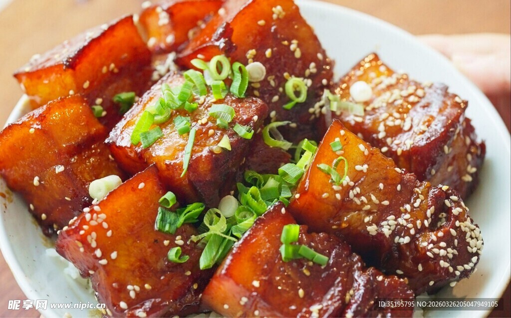 美味红烧肉有芝麻葱花