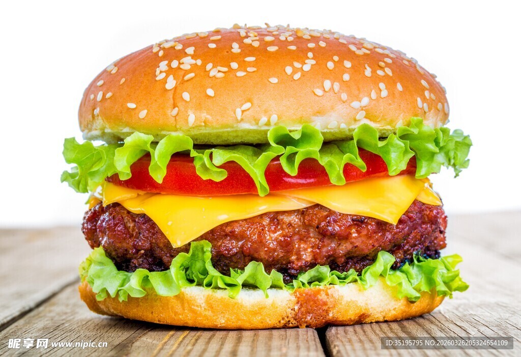 美味双层芝士牛肉汉堡