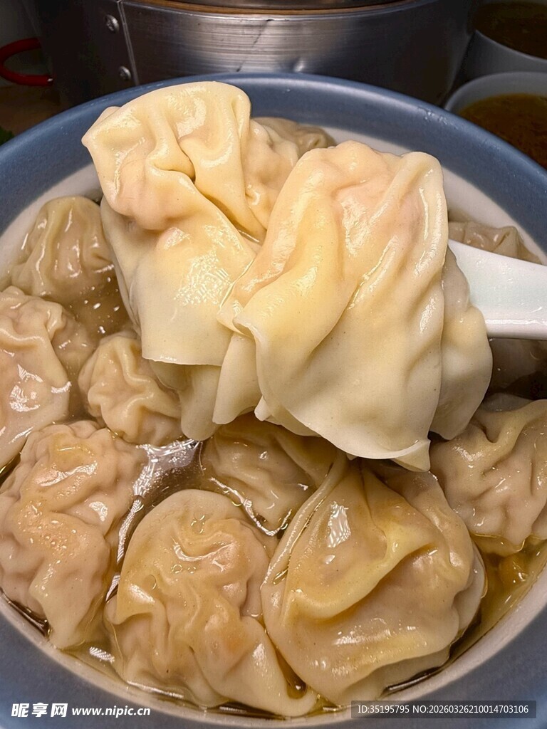 美味馄饨特写