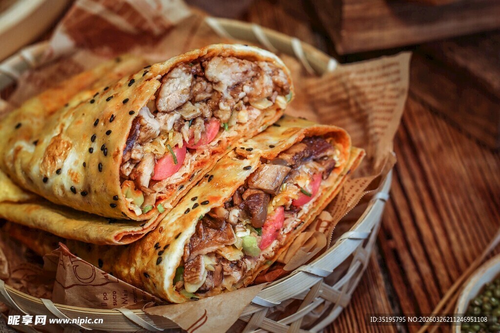 美味牛肉卷饼诱人呈现