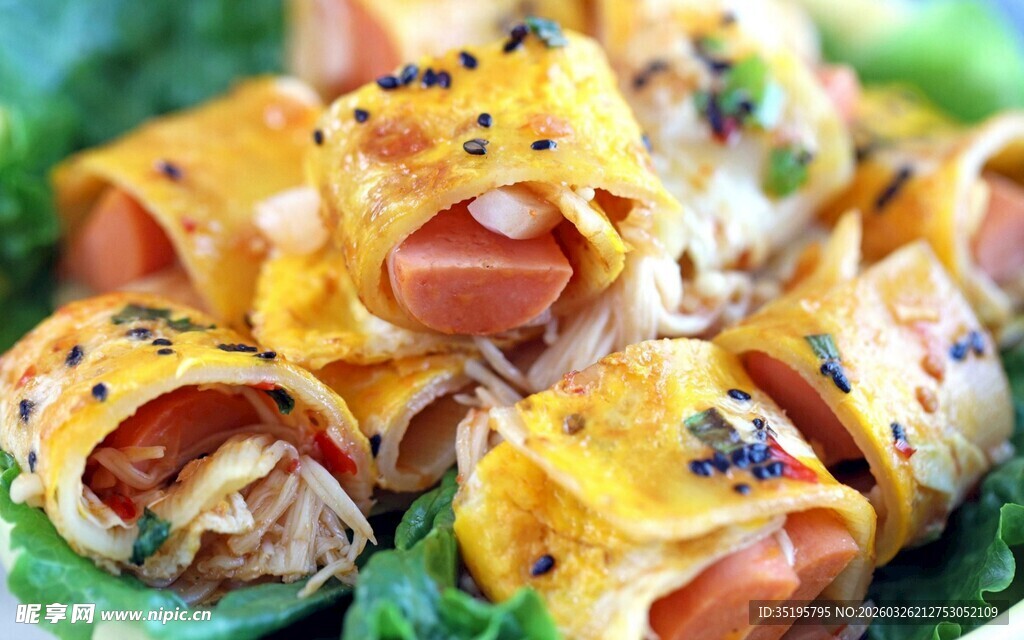 美味芝士火腿蔬菜卷