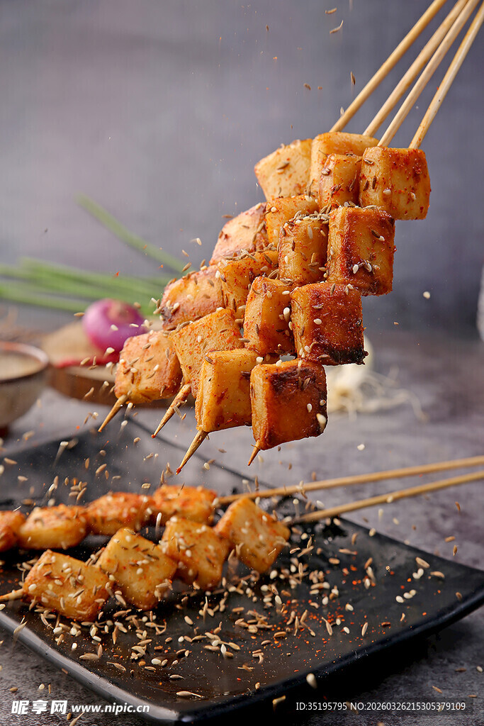 美味豆腐串诱人烧烤美食