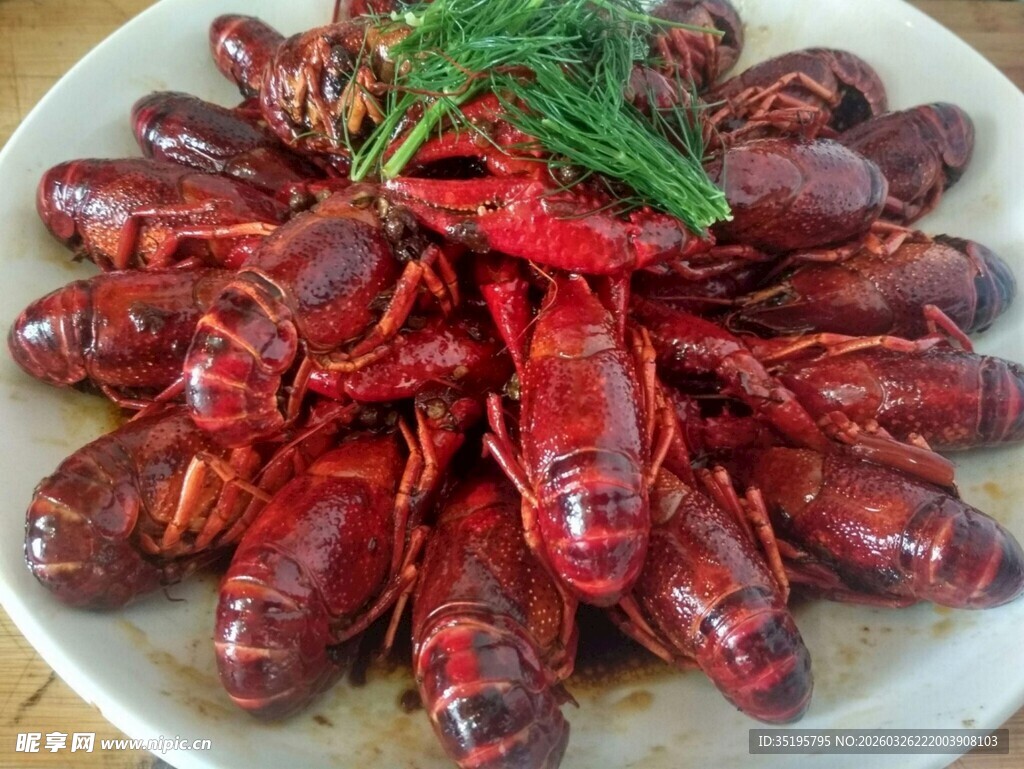 一盘美味小龙虾
